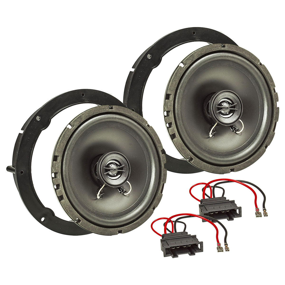 tomzz Audio Lautsprecher Einbau Set kompatibel mit Skoda Fabia Citigo Octavia Superb Yeti Roomster Kodiaq Kamiq Karoq Yeti Rapid 165mm 2-Wege Koaxial System Pioneer TS-G1720f