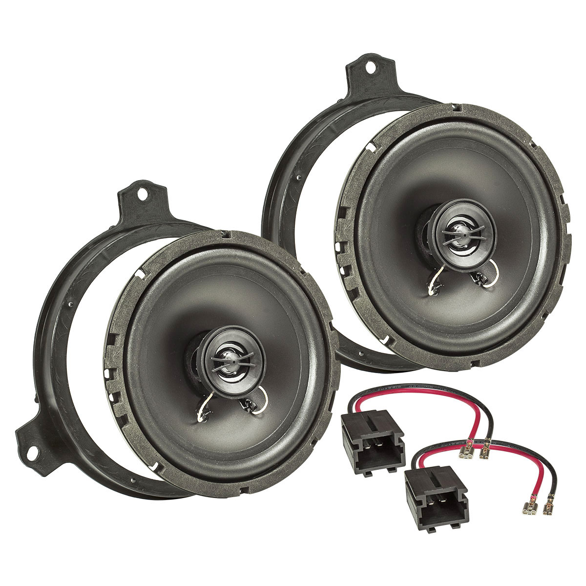 tomzz Audio Lautsprecher Einbau Set kompatibel mit Toyota Subaru Citroen Peugeot Aygo RAV4 Yaris GT86 BRZ C1 108 165mm 2-Wege Koaxial System Pioneer TS-G1720f