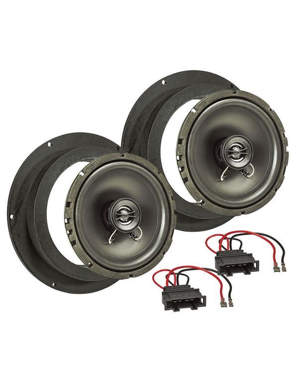 tomzz Audio TA16.5-PRO MDF Lautsprecher Einbau Set kompatibel mit VW Golf Passat Touran Caddy 165mm 2-Wege Koaxial System