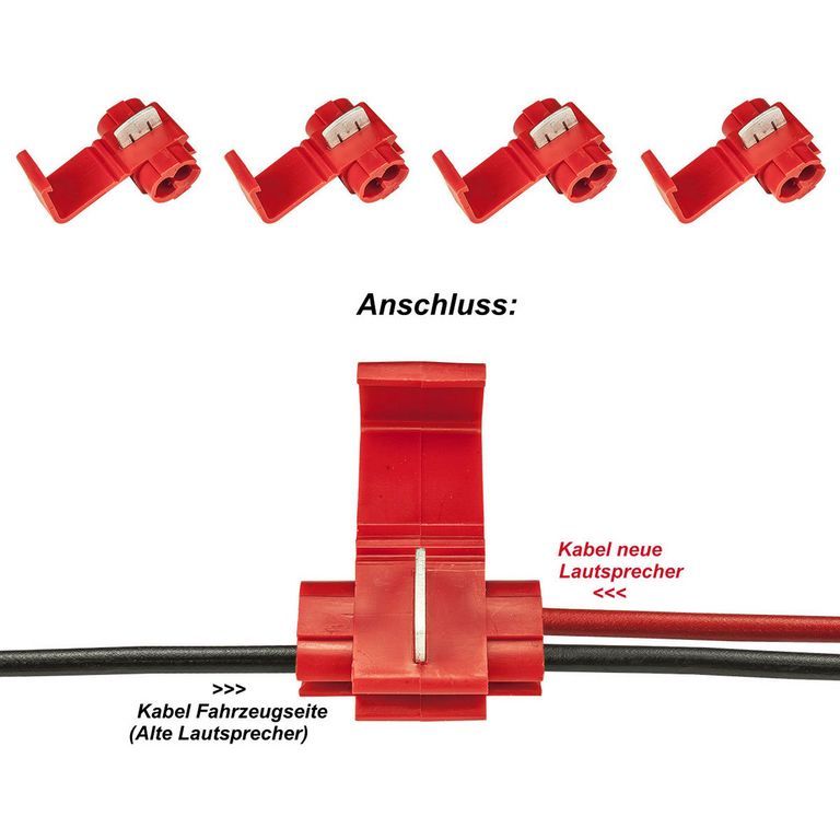 100 Stück Klemmverbinder rot für Kabel 0.5 - 1.5qmm Klemmverteiler