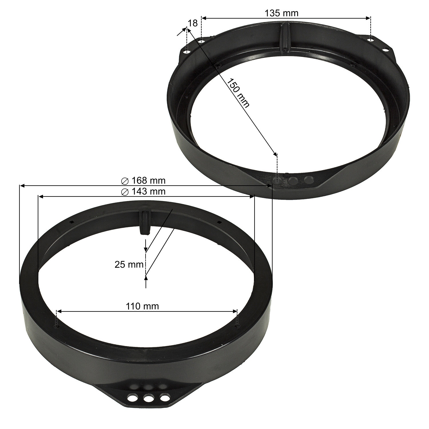 Lautsprecherringe Adapter kompatibel mit Opel Astra Calibra Meriva-/bilder/big/TO28054-2.jpg