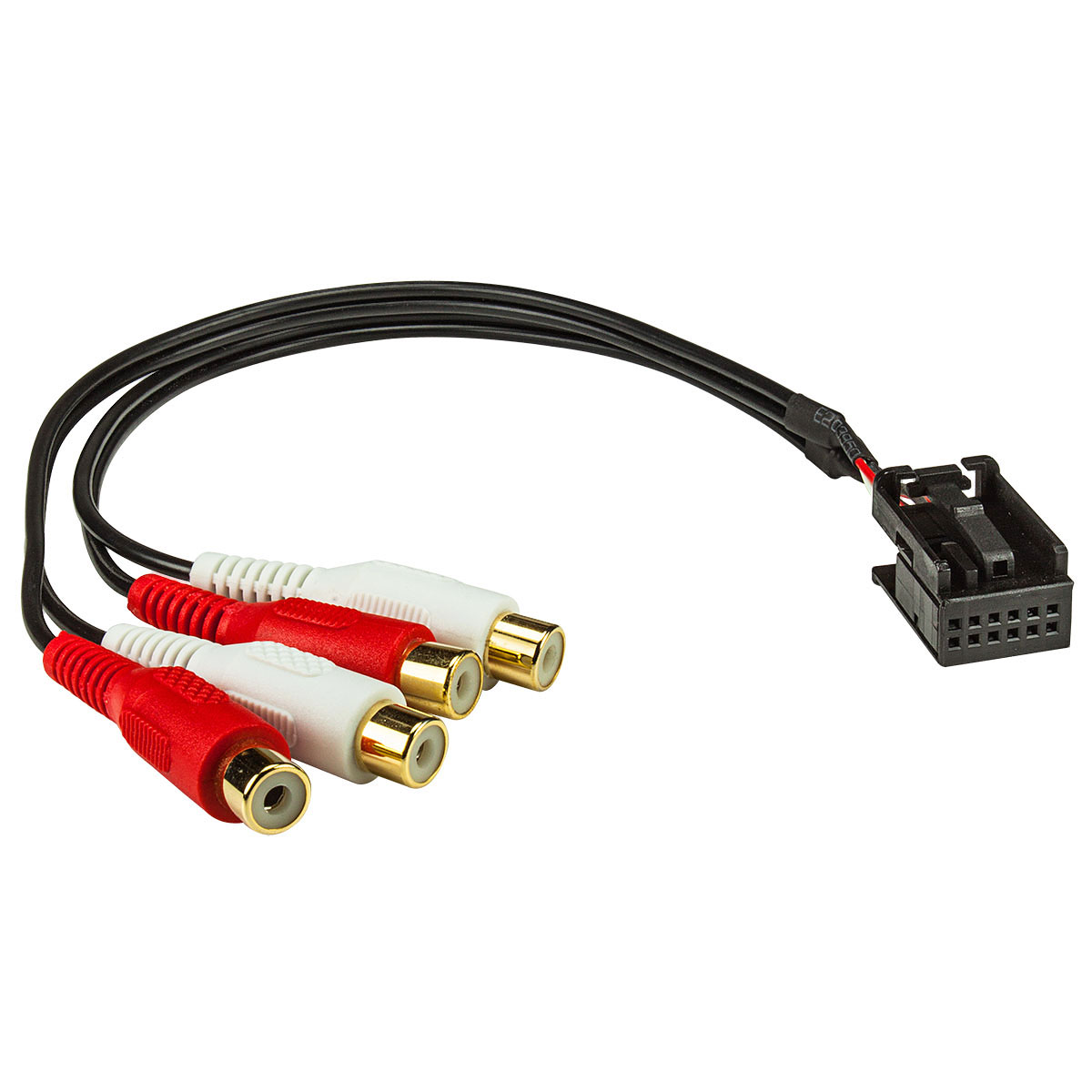 tomzz audio AUX IN Adapter + Line-Out kompatibel mit Audi Seat VW Skoda Quadlock 12-pin auf Cinch Kupplung 4 Kanal