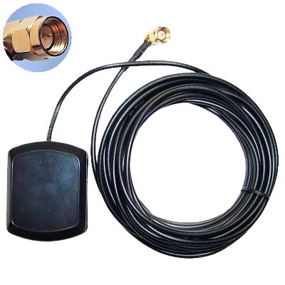 GPS Antenne mit 5m Kabel und SMA-Stecker 90° abgewinkelt 