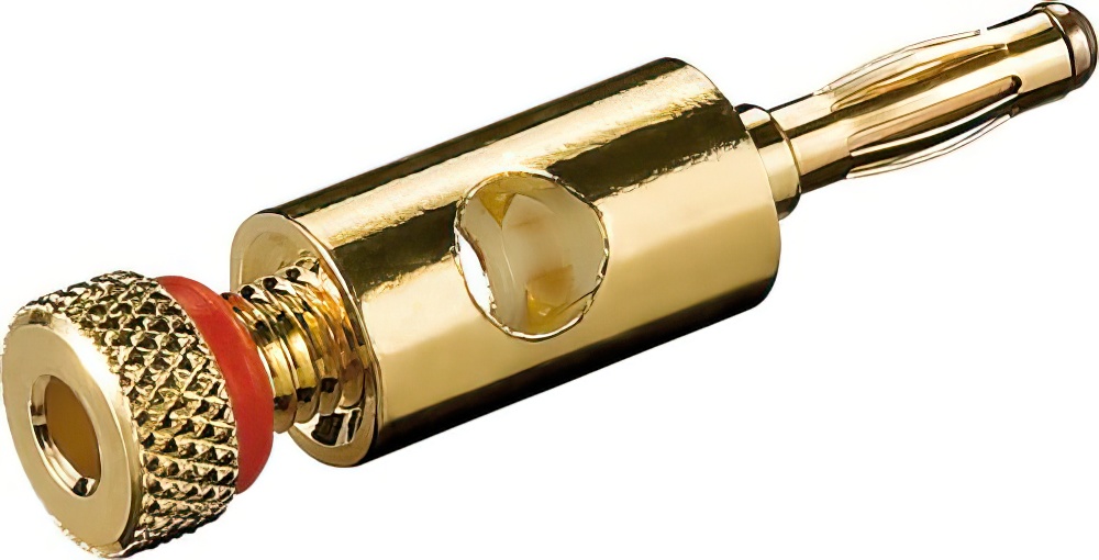 High Quality Bananenstecker schraubbar 24K Kennzeichnung: rot 