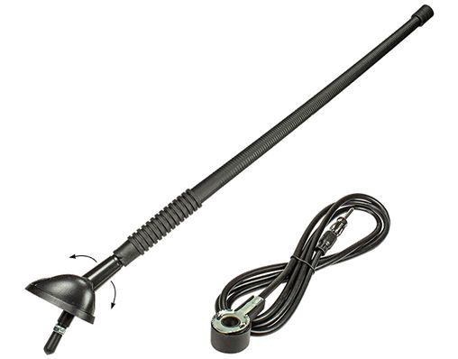 tomzz Audio 31cm Gummiantenne AM FM ohne Verstärker schwarz adaptiert auf DIN (m)