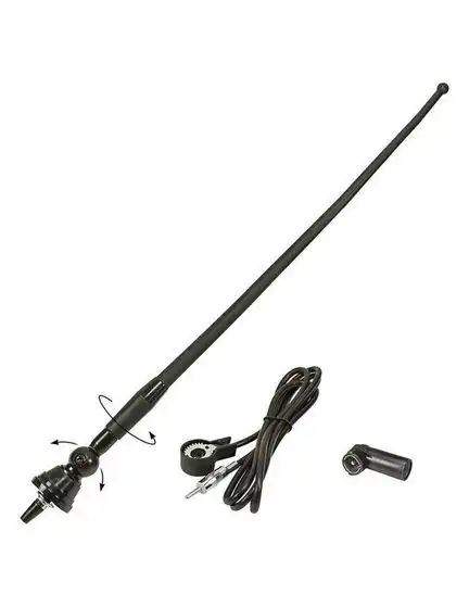 11111tomzz Audio 40cm Gummiantenne AM FM ohne Verstärker schwarz adaptiert auf DIN (m) ISO (m)