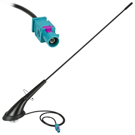 Fakra Dachantenne im 16V Design mit Verstärker kompatibel mit Opel Renault Nissan Mercedes stark angewinkelt 28 Grad Stab 40cm