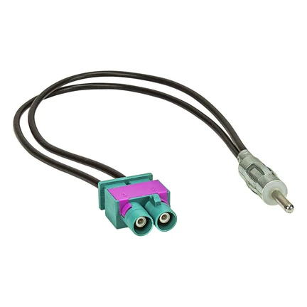Doppel Fakra (M) Antennenadapter kompatibel mit Audi Seat Skoda Fiat Mercedes Peugeot VW Stecker auf DIN (M) Stecker 150 Ohm