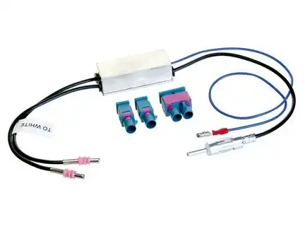 11111ACV Antennenadapter kompatibel mit Audi Phantomspeisung u. Diversity ab Bj. 2003 adaptiert von 2 x Fakra (m) auf DIN (m)