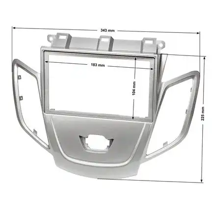 11111tomzz Audio Doppel DIN Radioblende kompatibel mit Ford Fiesta JA8 silber ohne Multifunktionsdisplay 2008-2017