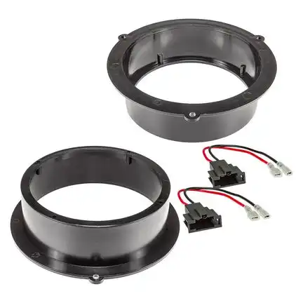 11111tomzz Audio Lautsprecher Adapter Set kompatibel mit Audi Seat A3 A4 A5 A6 A8 Q3 Q5 Q7 TT Leon Ringe + Adapterkabel adaptiert auf 165er Lautsprecher