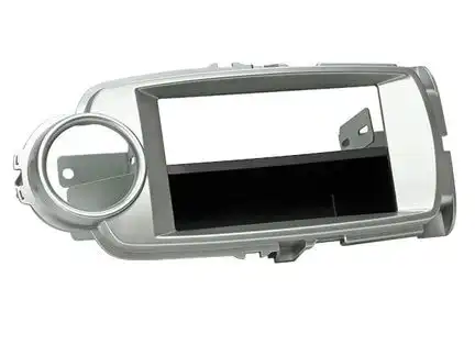 11111ACV Radioblende kompatibel mit Toyota Yaris (XP13) 2-DIN mit Fach silber Bj. 10/2011 - 07/2014