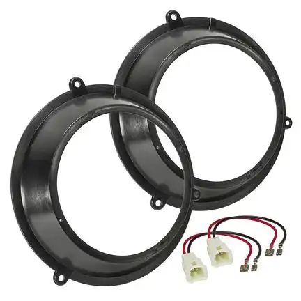 tomzz Audio Lautsprecher Adapter Set kompatibel mit Fiat Panda (169) 2003-2012 Ringe + Adapterkabel adaptiert auf 165er Lautsprecher