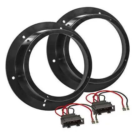 11111tomzz Audio Lautsprecher Adapter Set kompatibel mit Audi Skoda Porsche VW Ringe und Adapterkabel adaptiert auf 165er Lautsprecher