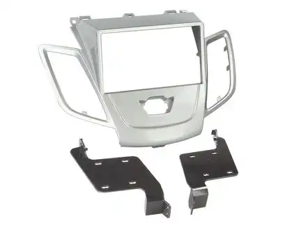 11111ACV Radioblende kompatibel mit Ford Fiesta (JA8) 2-DIN ohne Display silber Bj. 10/2008 - 01/2013