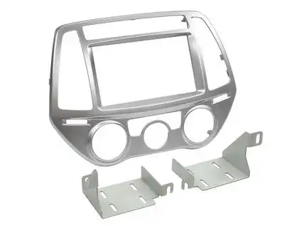 11111ACV Radioblende kompatibel mit Hyundai i20 (PB) 2-DIN silber Bj. 07/2012 - 11/2014