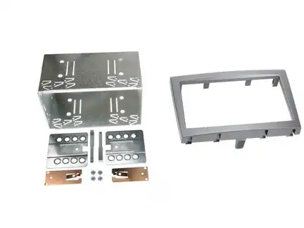 11111ACV Doppel DIN Radioblende kompatibel mit Porsche 911 Boxter Cayman 987 997 2-DIN-Set silber