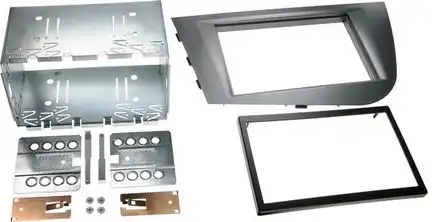 11111ACV Radioblende kompatibel mit Seat Leon 1P 1PN 2-DIN-Set anthrazit 2005-2009