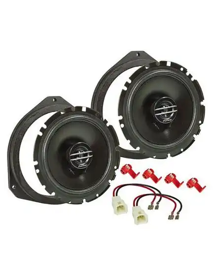 11111tomzz Audio MDF Lautsprecher Einbau Set kompatibel mit Fiat 500 Punto Grande Punto Panda Tipo 165mm 2-Wege Koaxial System Pioneer TS-G1720f