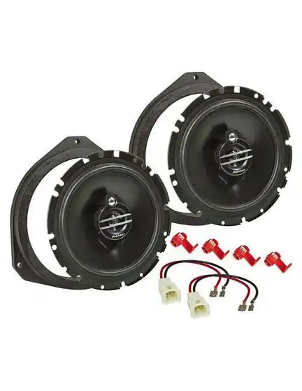 11111tomzz Audio MDF Lautsprecher Einbau Set kompatibel mit Fiat 500 Punto Grande Punto Panda Tipo 165mm 3-Wege Koaxial System Pioneer TS-G1730f