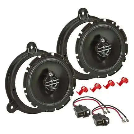 tomzz Audio Lautsprecher Einbau Set kompatibel mit Nissan Micra Note NV200 Primera Qashqai Almera Juke X-Trail Pulsar 350Z Navara Pathtfinder Maxima 165mm 3-Wege Koaxial System Pioneer TS-G1730f