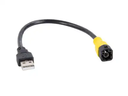 11111ACV USB Relacement Adapter kompatibel mit VW diverse Fahrzeuge LVDS gelb auf USB-A