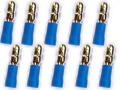 1111110x 4mm Rundstecker 24k für Kabel 1.5 - 2.5mm² Farbe:blau 