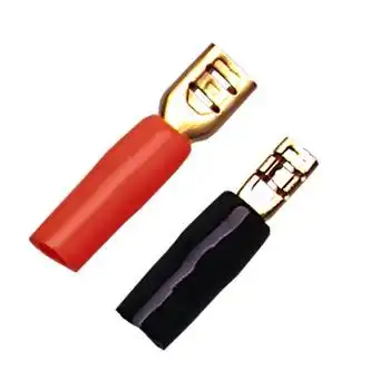 11111Flachstecker-Set 2.8mm / 4.8mm schwarz/rot für Kabel bis bis 4mm² 